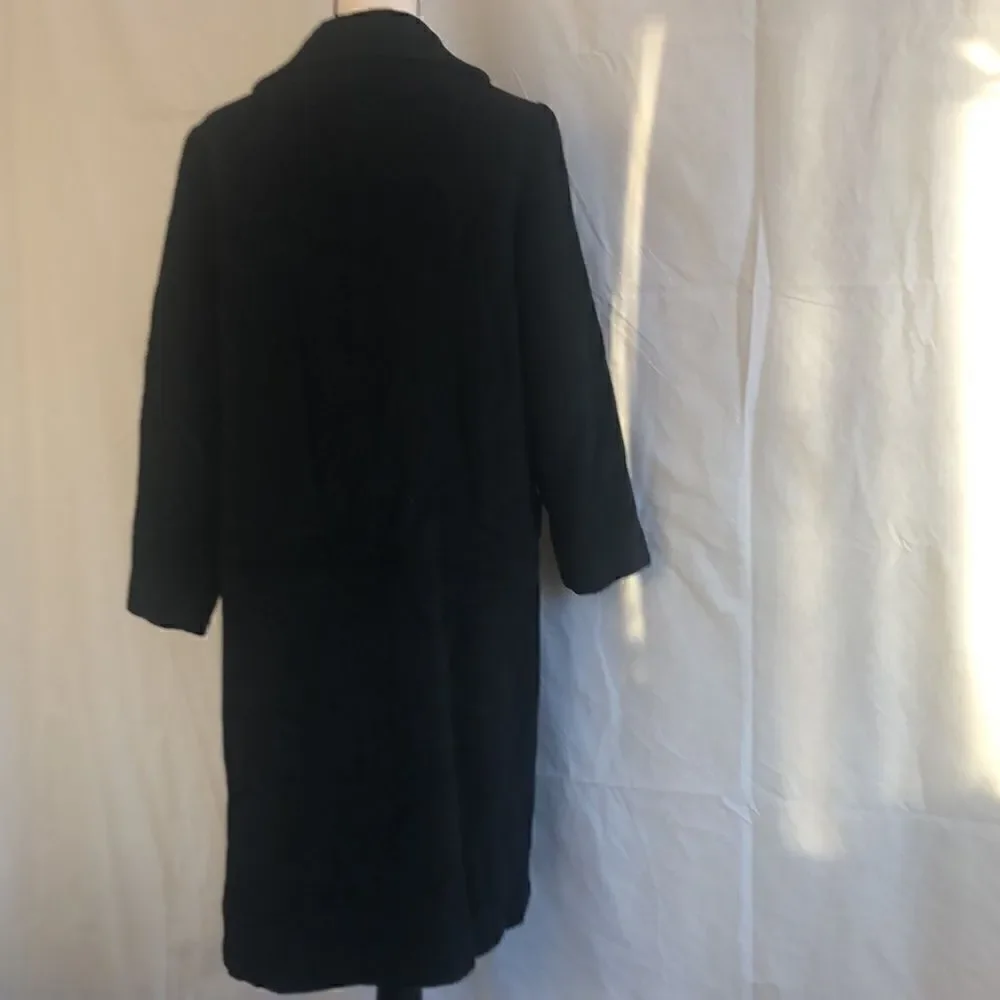 Vintage RANSOHOFFS black 100% baby Llama wool winter coat. Double breasted - Picture 6 of 17